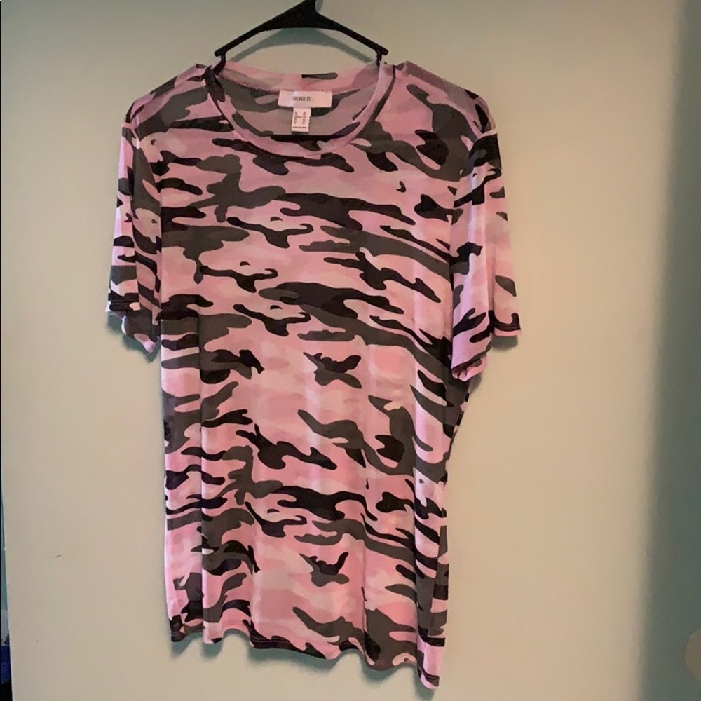 Forever 21 camo mesh top